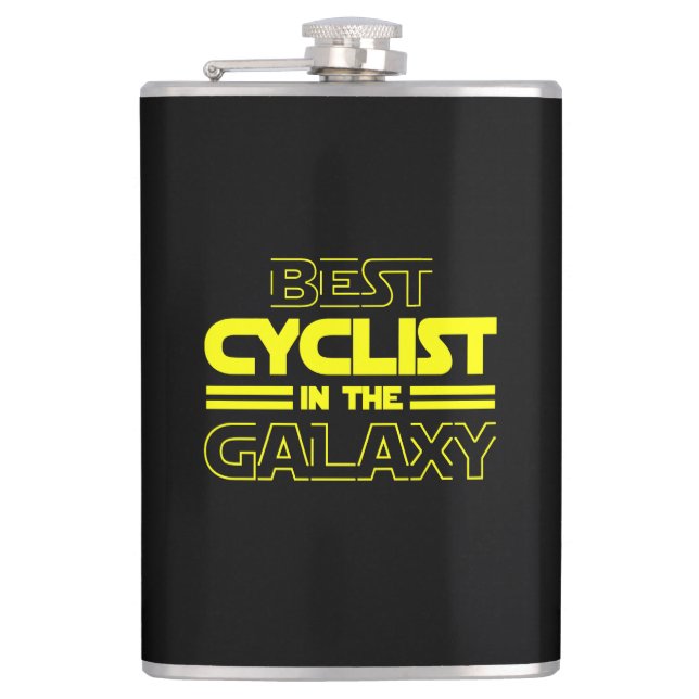 Best Cyclist In The Galaxy Hip Flask (Front)