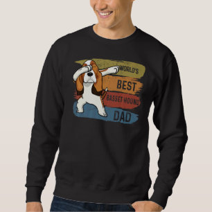 Best Dabbing Basset Hound Dad  Dab  For Kids Men Sweatshirt