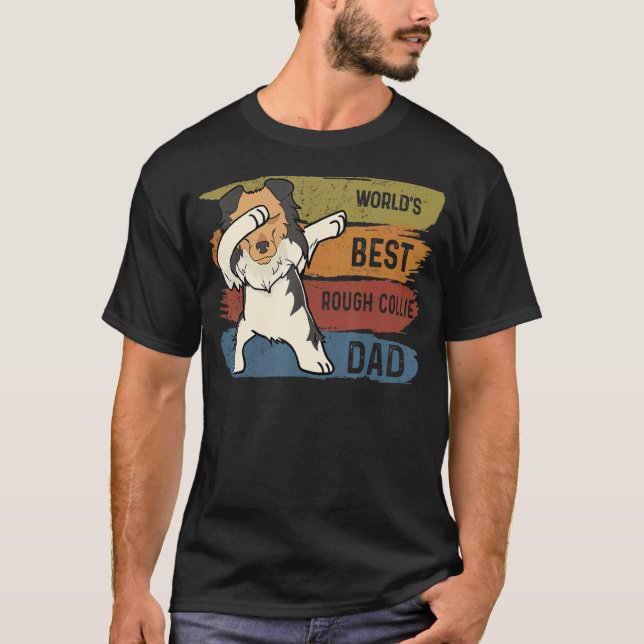 Best Dabbing Rough Collie Dad  Dab  For Kids Men T-Shirt (Front)