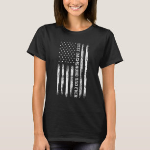 Best Dachshund Dad Ever Dog American Flag Patriot T-Shirt