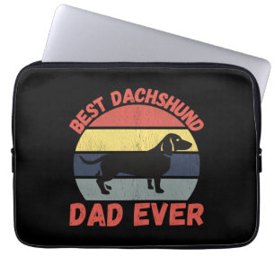 Best dachshund dad ever quote funny laptop sleeve