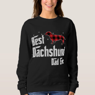 Best Dachshund Dad Ever Red Plaid Christmas For Do Sweatshirt