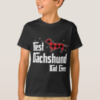 Best Dachshund Dad Ever Red Plaid Christmas For Do