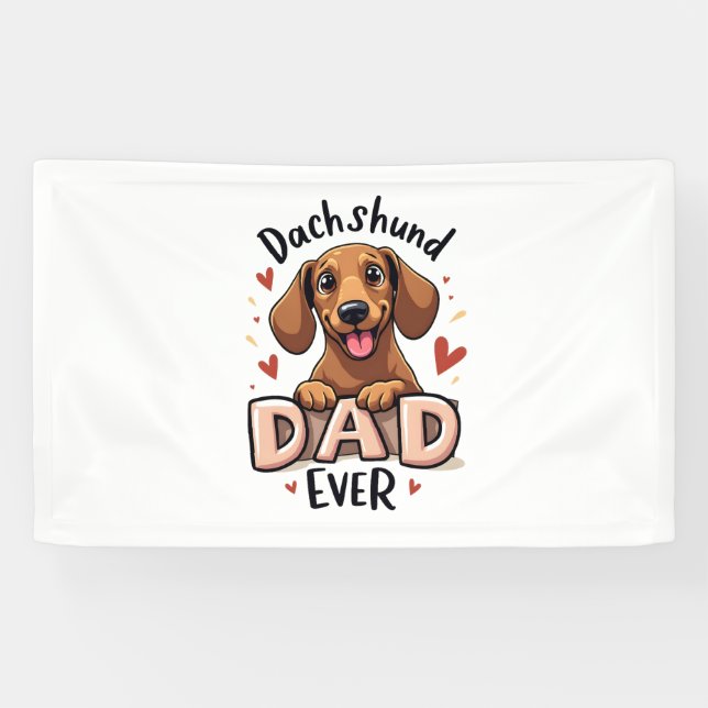 Best Dachshund Dad Ever T Shirt Banner (Horizontal)