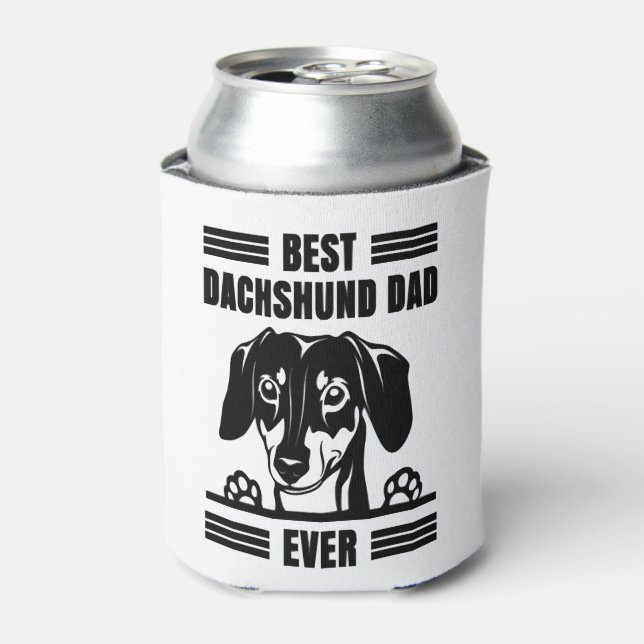 Best Dachshund Dad Ever T Shirt Can Cooler (Can Front)