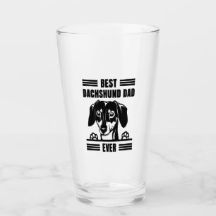 Best Dachshund Dad Ever T Shirt Glass