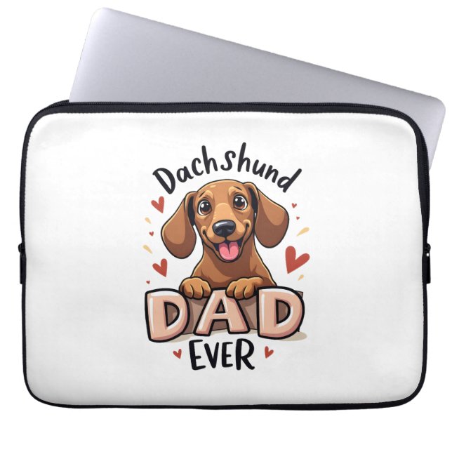 Best Dachshund Dad Ever T Shirt Laptop Sleeve (Front)