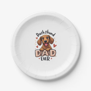 Best Dachshund Dad Ever T Shirt Paper Plate