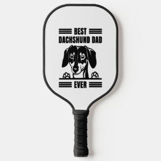 Best Dachshund Dad Ever T Shirt Pickleball Paddle