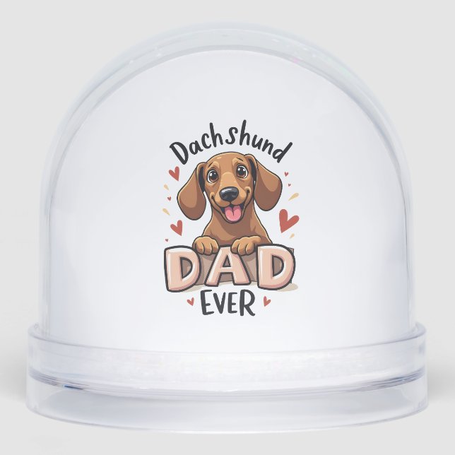 Best Dachshund Dad Ever T Shirt Snowglobe (Front)
