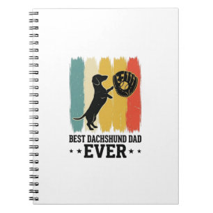 Best Dachshund Dad Ever Vintage Baseball Dog Shirt Notebook
