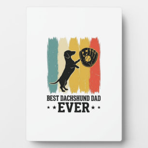 Best Dachshund Dad Ever Vintage Baseball Dog Shirt Plaque