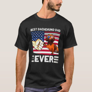 Best Dachshund Dad Ever Vintage Dachshund Dog Fath T-Shirt