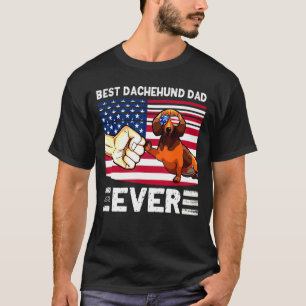 Best Dachshund Dad Ever Vintage Dachshund Dog Fath T-Shirt
