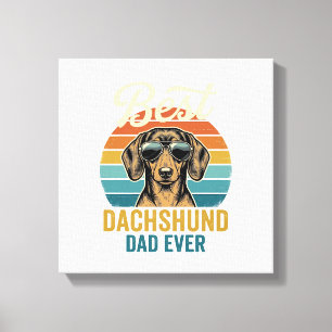 Best Dachshund Dad Ever Vintage Dog Shirt Design_1 Canvas Print