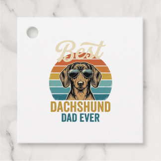 Best Dachshund Dad Ever Vintage Dog Shirt Design_1 Favour Tags