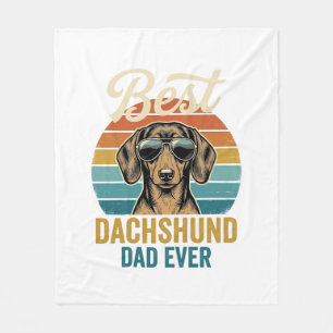 Best Dachshund Dad Ever Vintage Dog Shirt Design_1 Fleece Blanket
