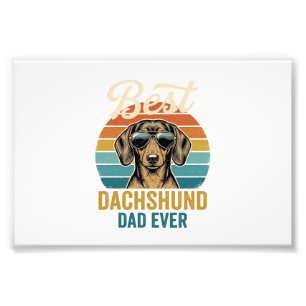 Best Dachshund Dad Ever Vintage Dog Shirt Design_1 Photo Print