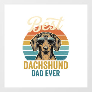 Best Dachshund Dad Ever Vintage Dog Shirt Design_1 Window Cling
