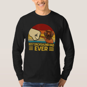 Best Dachshund Dad Ever Vintage Doxie Daddy Wiener T-Shirt