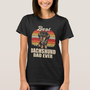Best Dachshund Dad Ever Vintage Retro Dog Owner Fa T-Shirt