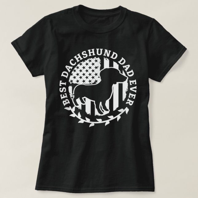Best Dachshund Dad Ever Wiener Dackel Teckel Dachs T-Shirt (Design Front)