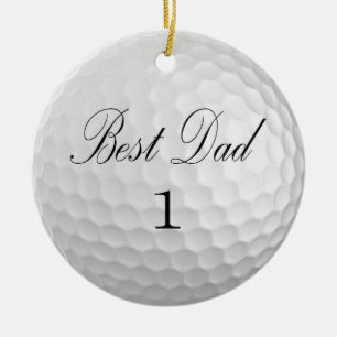 Best Dad 1 Golf Ball Ceramic Tree Decoration