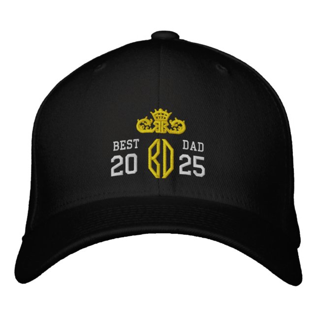 Best Dad 2025 Custom Embroidered Hat (Front)