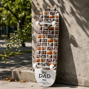 Best Dad 6 Photo Collage Family Photo Pattern Skateboard