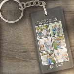 Best Dad! 6 Photos Custom Message Grey Key Ring<br><div class="desc">Best dad script font with 6 family photo slots along with a custom message for your number 1 Dad.</div>