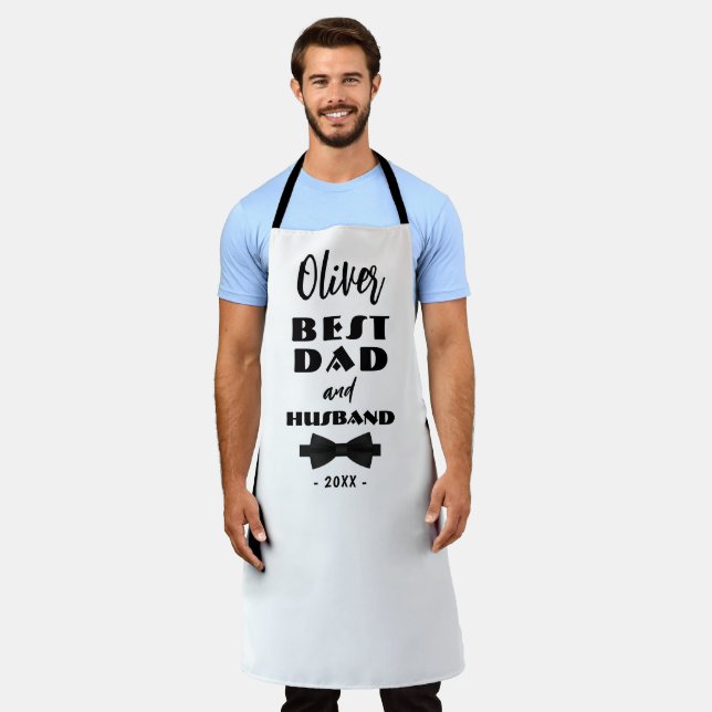Best Dad and Husband Black Tie Elegant  Apron (Worn)
