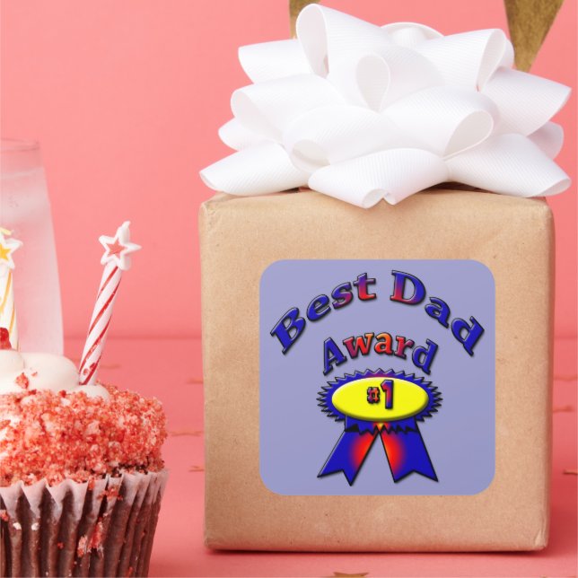 Best Dad Award Square Sticker (Party)