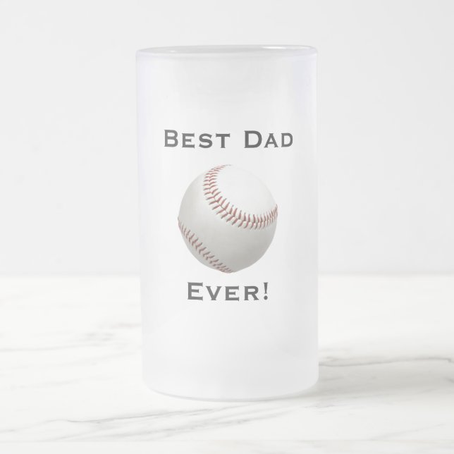 Best Dad baseball frosted mug (Center)