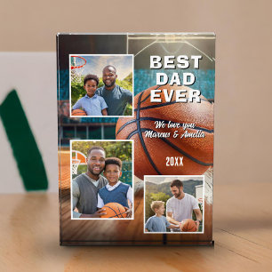Best Dad Basketball 3 Photos Father's Day Block