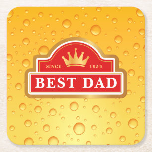 Best Dad Beer Mat Square Paper Coaster