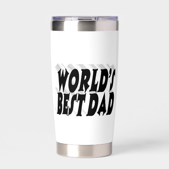 Best Dad black 3d text Insulated Tumbler (Front)