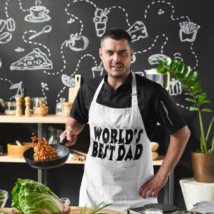 Best Dad black 3d text Long Apron