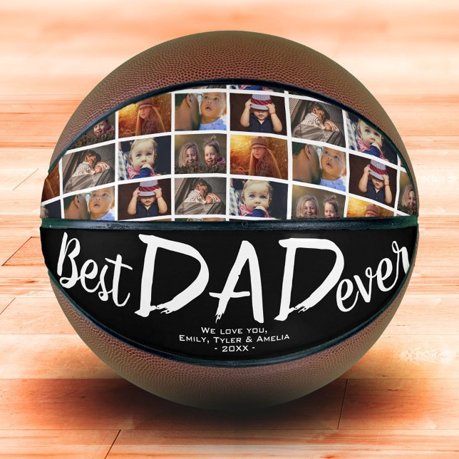 Best Dad Black Custom 6 Photo Collage Basketball (Creator Uploaded)
