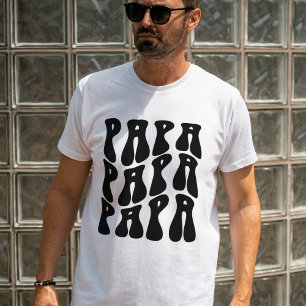 Best Dad Black Wavy Papa Father's Day T-Shirt