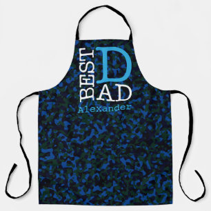 Best Dad Blue Camouflage Name Personalised Apron
