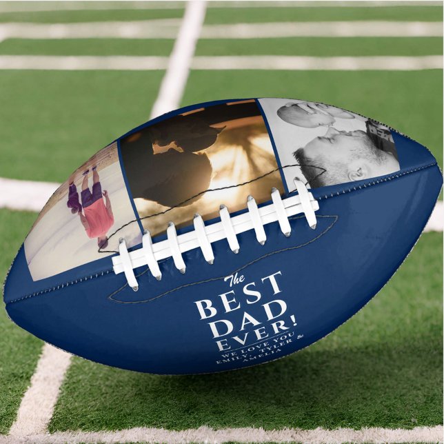Best Dad Blue Father`s Day 3 Photo Collage  American Football (Creator Uploaded)
