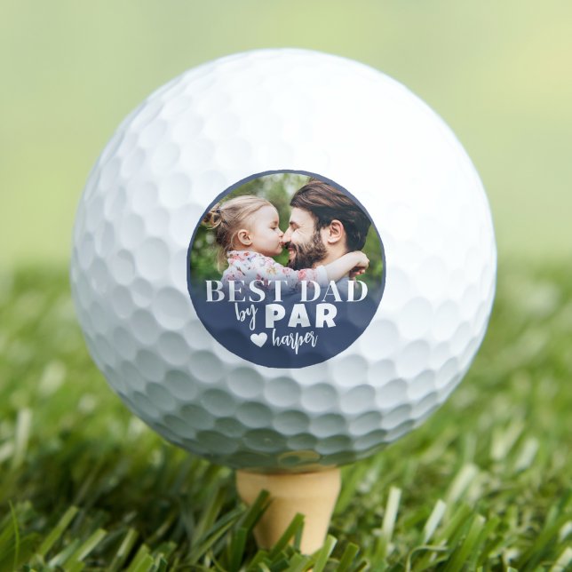 Best Dad Blue Personalised Photo Golf Balls (Best Dad Personalized Photo Golf Balls )