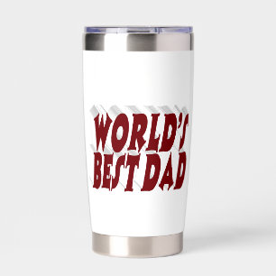 Best Dad burgundy 3d text Insulated Tumbler