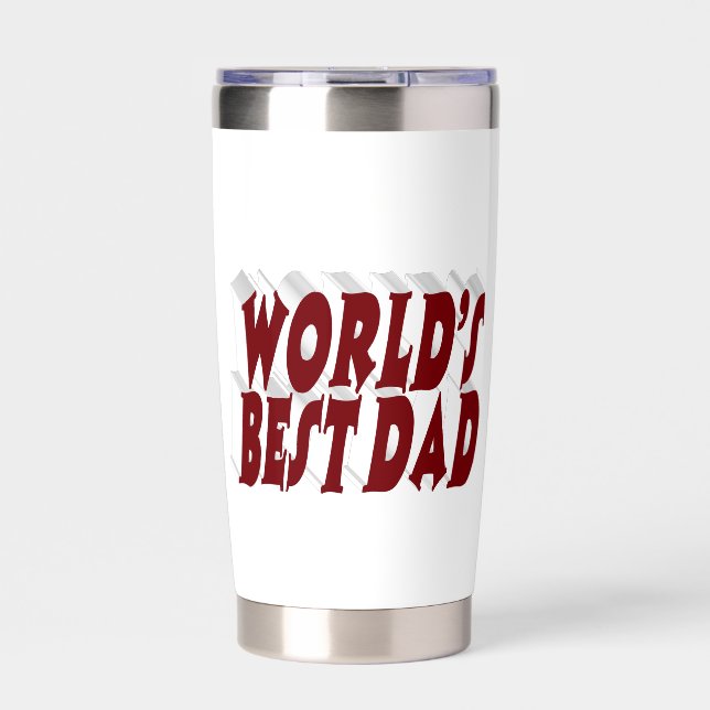 Best Dad burgundy 3d text Insulated Tumbler (Front)