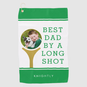 BEST DAD BY A LONG SHOT Photo Golf Tee Name Towel