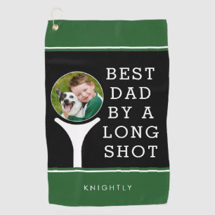 BEST DAD BY A LONG SHOT Photo Personalised Golf Towel