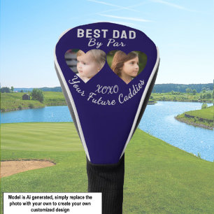 Best Dad By Par 2 Kids Photo Collage Golfer Gift Golf Head Cover