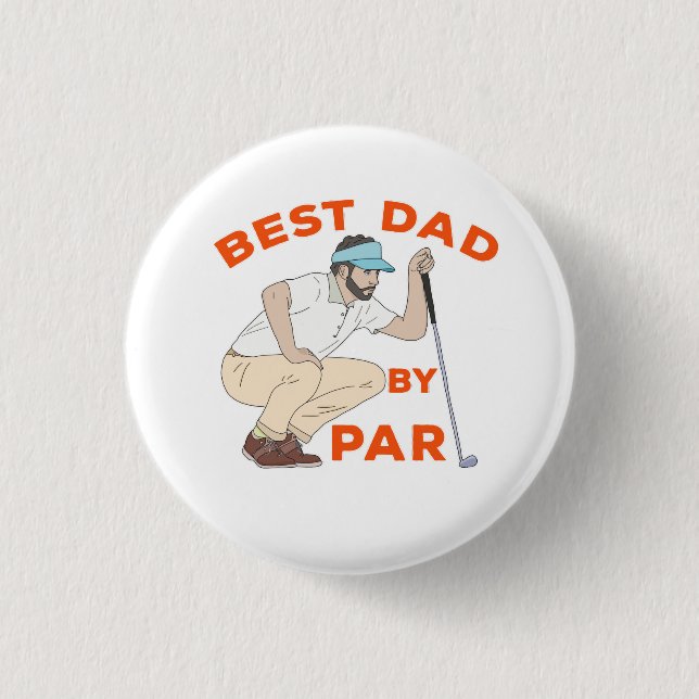 Best Dad By Par 3 Cm Round Badge (Front)