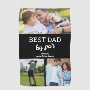 Best Dad by Par 3 Photos Father's Day Gift Custom Golf Towel