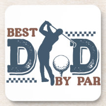 Best Dad By Par Beverage Coaster